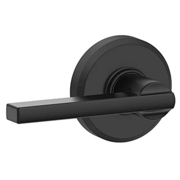 Schlage Latitude Passage Door Handle 2 Lever Set F10LATGSN Matte Black New - Picture 1 of 12
